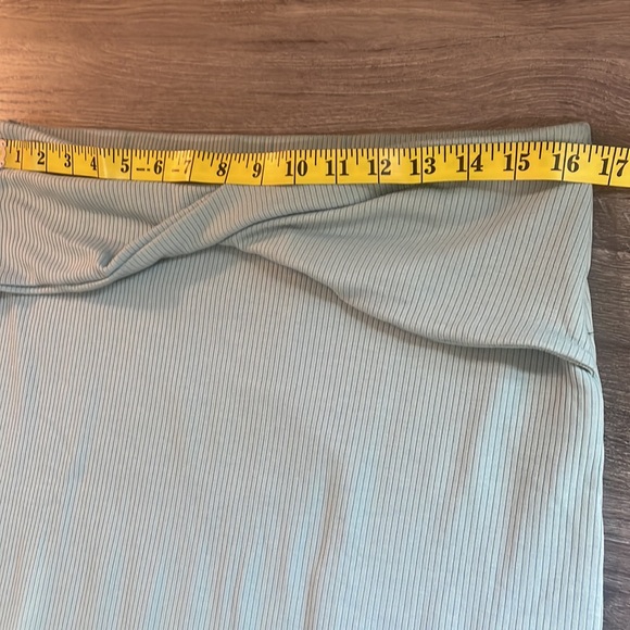 Lulus make my move mint blue ribbed tie front two piece midi dress, XL - Picture 11 of 14